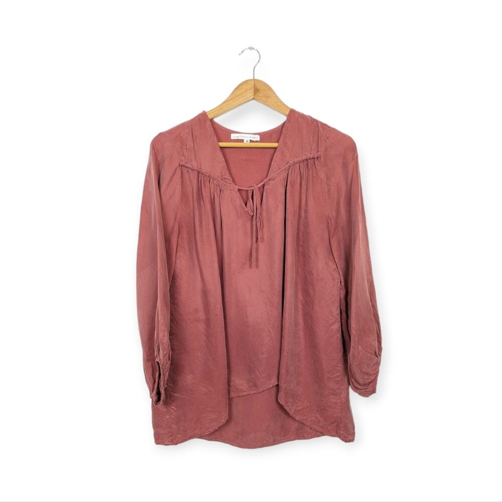 Young Fabulous And Broke Pink 100% Cupro Blouse